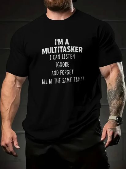 Baskılı Oversize Bisiklet Yaka T-shirt - Siyah resmi